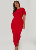 Ruched Maxi Bodycon Dress
