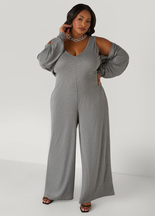 Ribbed Wide Leg Jumpsuit
