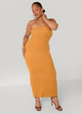 Brushed Strapless Maxi Dress