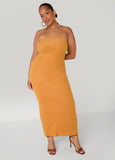 Brushed Strapless Maxi Dress