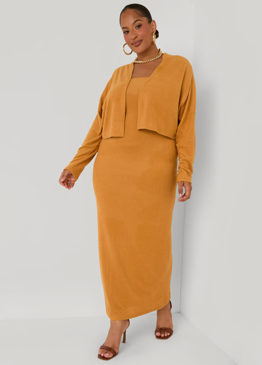 Brushed Strapless Maxi Dress