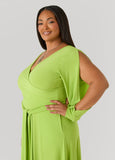 Split Sleeve A Line Maxi Dress