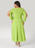 Split Sleeve A Line Maxi Dress
