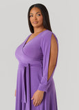 Split Sleeve A Line Maxi Dress