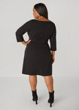 A Line Pleated Crepe Dress