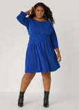 A Line Pleated Crepe Dress