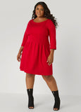Pleated Crepe A Line Dress