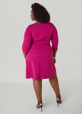 Pleated Crepe A Line Dress