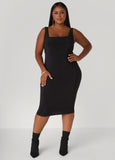 Plus Size Square Neck Midi Tank Dress