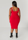 Square Neck Bodycon Tank Dress