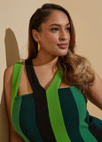 Striped Split Midaxi Dress