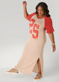 Jersey Two Tone Maxi Dress