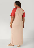 Jersey Two Tone Maxi Dress