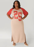 Plus Size Jersey Two Tone Maxi Dress