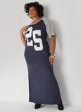 Jersey Two Tone Maxi Dress