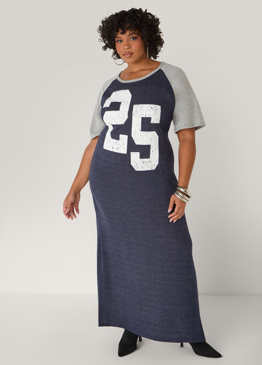 Jersey Two Tone Maxi Dress