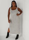 Plus Size Marled Maxi Tank Dress