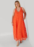 Pompom Gauze Maxi Dress