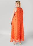 Pompom Gauze Maxi Dress