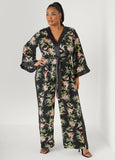 Floral Faux Wrap Jumpsuit