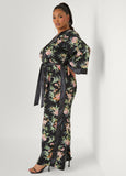 Floral Faux Wrap Jumpsuit