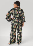 Floral Faux Wrap Jumpsuit