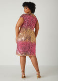 Ombre Sequin Shift Dress