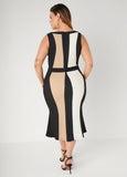 Colorblock Midaxi Sheath Dress