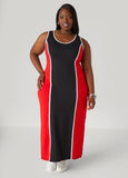 Plus Size Two Tone Tank Maxi Dress