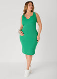 Ribbed V Neck Tank Dress