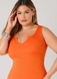 Ribbed V Neck Tank Dress