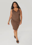 Ribbed V Neck Tank Dress