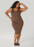 Ribbed V Neck Tank Dress