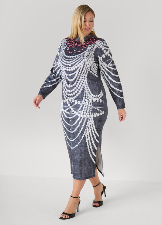 Plus Size Diamonds And Pearls Bodycon Dress