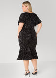Flounced Sequin Velvet Dress