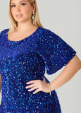 Flounced Sequin Velvet Dress
