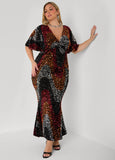 Flounced Sequined Velvet Gown