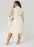 Cutout Fringed Midi Shirtdress