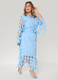 Cutout Fringed Midi Shirtdress
