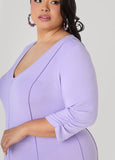 Ruched Sleeve Seamed Maxi Dress