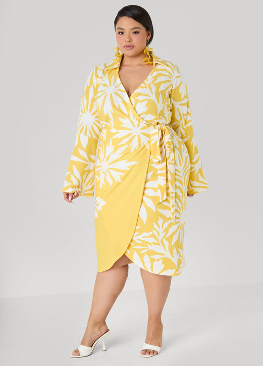 Floral Print Wrap Dress