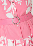 Belted Floral Midaxi Shirtdress