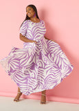 Plus Size Purple Maxi Dress Plus Size Fit Flare A Line Dress