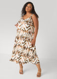 Abstract Print Midaxi Dress
