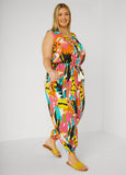 Abstract Print Joggers Jumpsuit