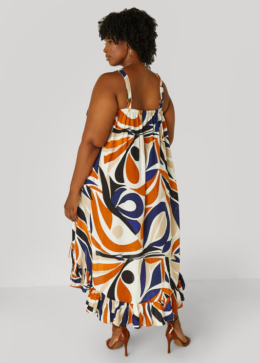 Printed Hi Low Dress