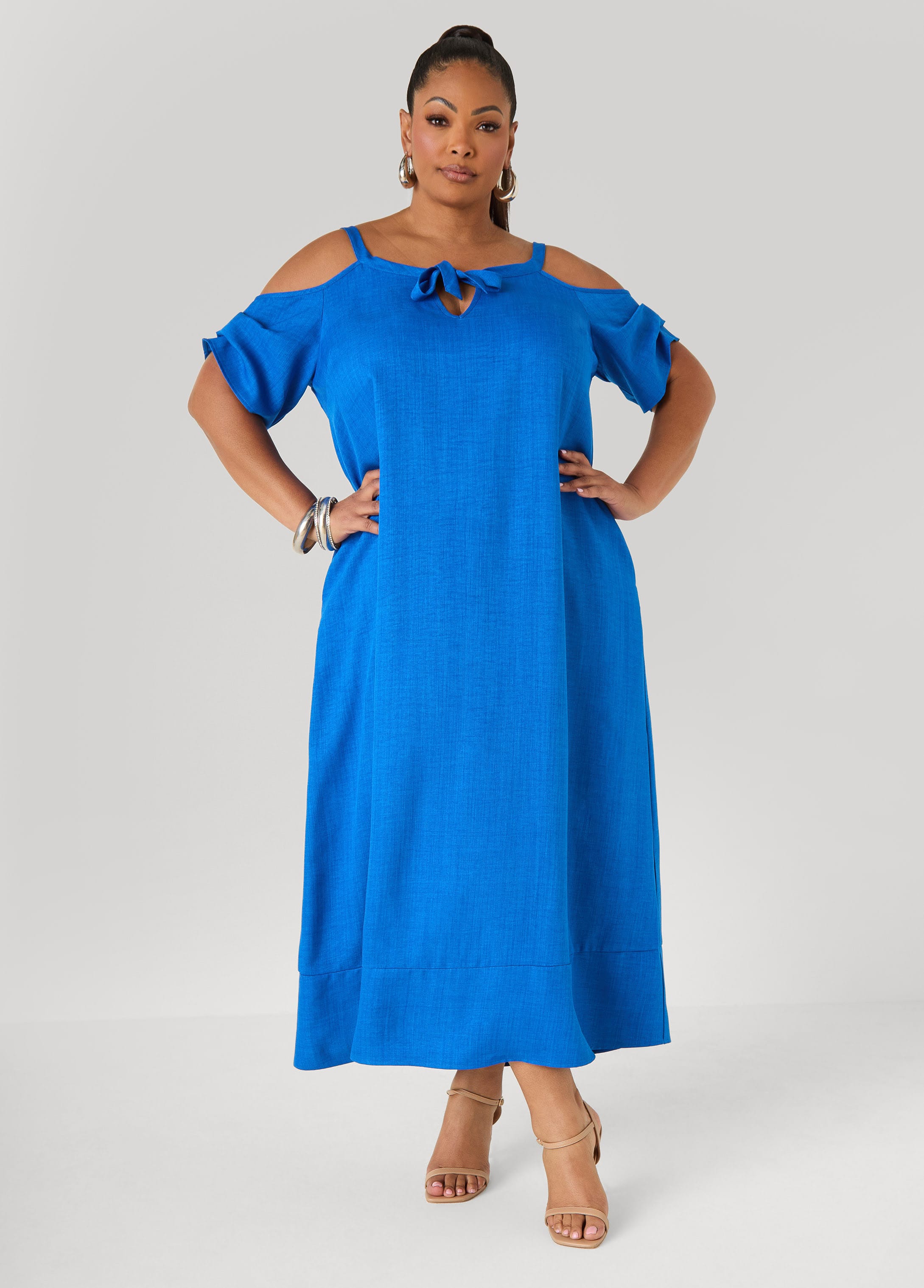Ashley Stewart Women's Cold Shoulder Maxi Dress