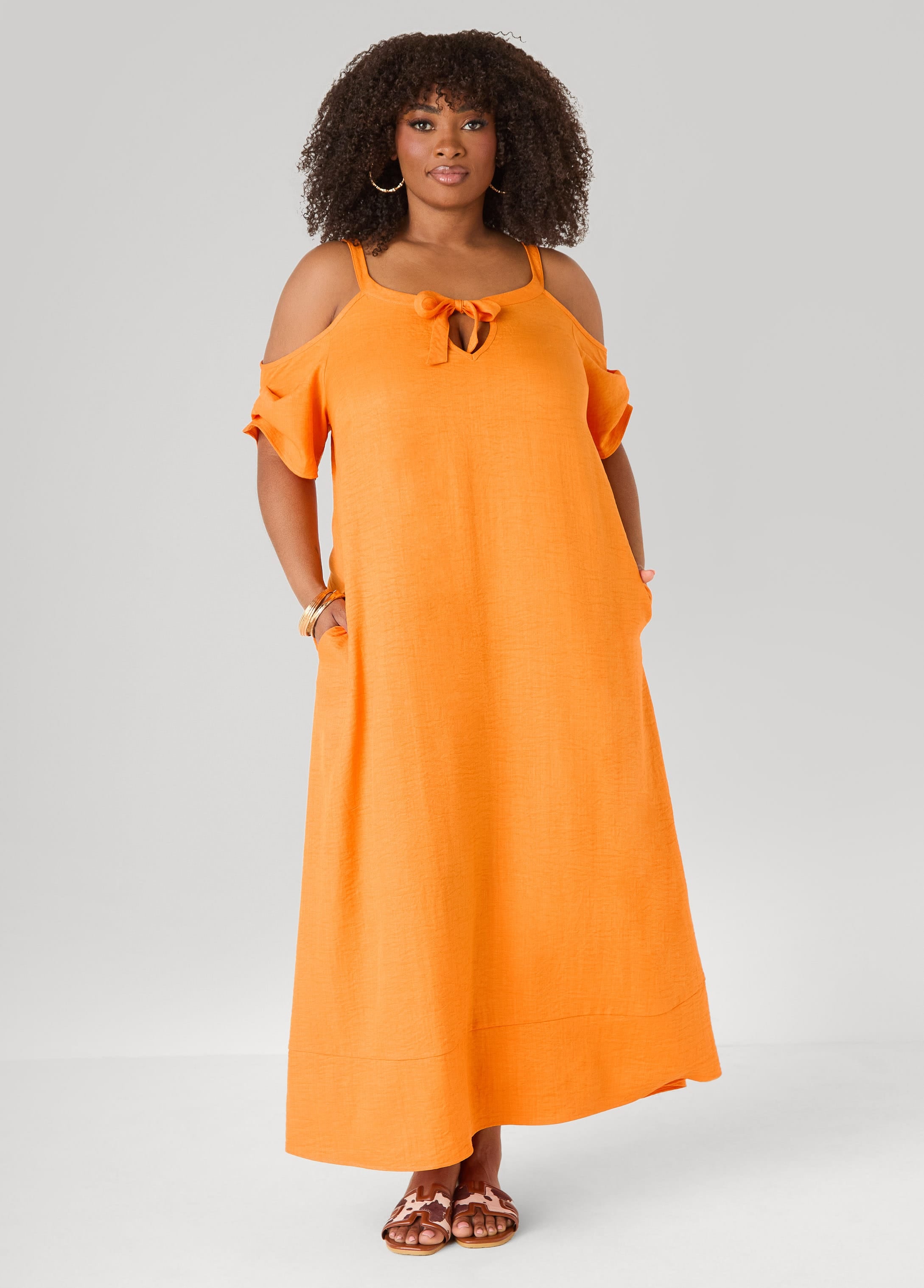Cold Shoulder Maxi Dress – Ashley Stewart