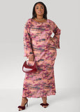 Plisse Printed Maxi Dress