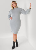 Plus Size Metallic Textured Sweater Dress